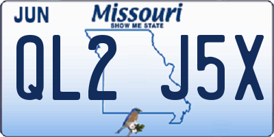 MO license plate QL2J5X