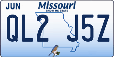 MO license plate QL2J5Z