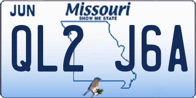 MO license plate QL2J6A