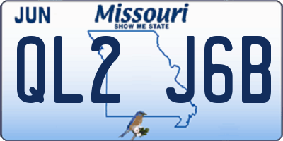 MO license plate QL2J6B
