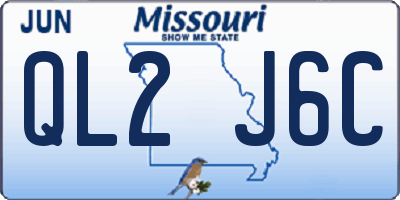 MO license plate QL2J6C