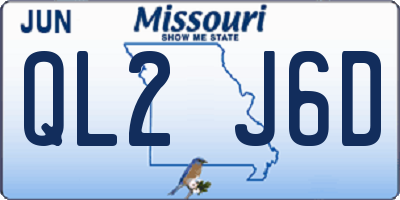 MO license plate QL2J6D