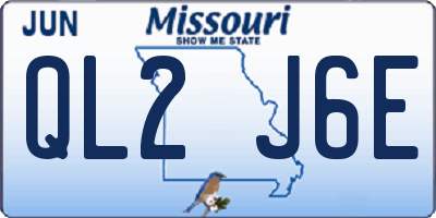 MO license plate QL2J6E