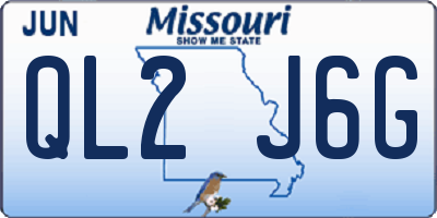MO license plate QL2J6G
