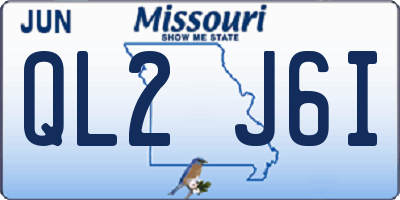 MO license plate QL2J6I