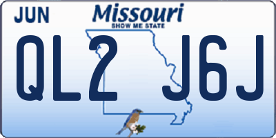 MO license plate QL2J6J