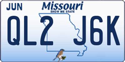 MO license plate QL2J6K
