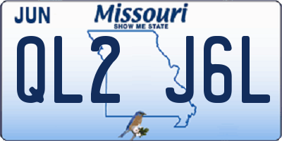 MO license plate QL2J6L