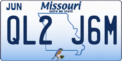 MO license plate QL2J6M