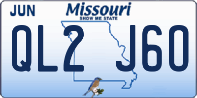 MO license plate QL2J6O