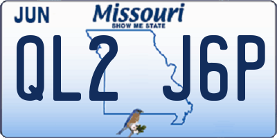 MO license plate QL2J6P