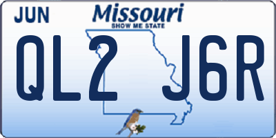 MO license plate QL2J6R