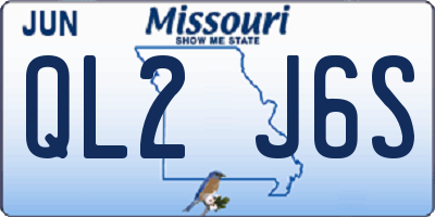 MO license plate QL2J6S