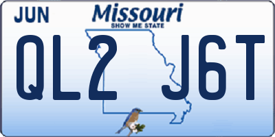 MO license plate QL2J6T