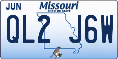 MO license plate QL2J6W