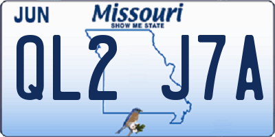 MO license plate QL2J7A