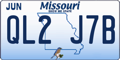 MO license plate QL2J7B
