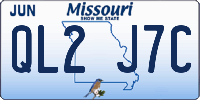 MO license plate QL2J7C