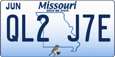 MO license plate QL2J7E