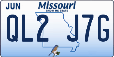 MO license plate QL2J7G
