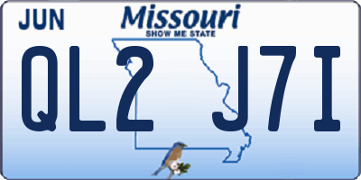 MO license plate QL2J7I