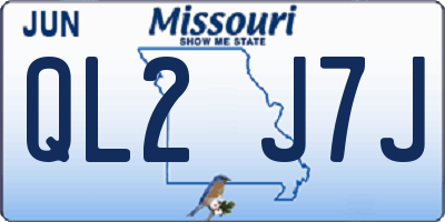 MO license plate QL2J7J