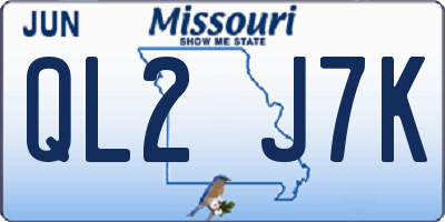 MO license plate QL2J7K