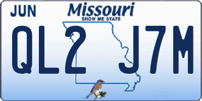 MO license plate QL2J7M