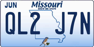 MO license plate QL2J7N