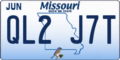 MO license plate QL2J7T