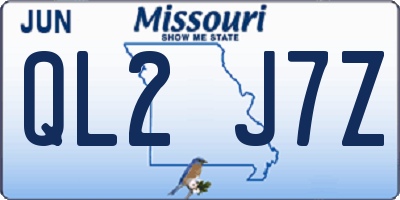 MO license plate QL2J7Z
