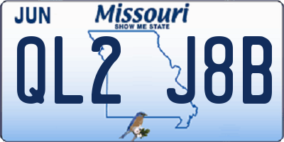 MO license plate QL2J8B