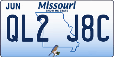 MO license plate QL2J8C