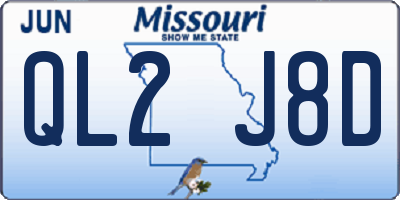 MO license plate QL2J8D