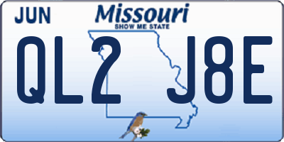 MO license plate QL2J8E
