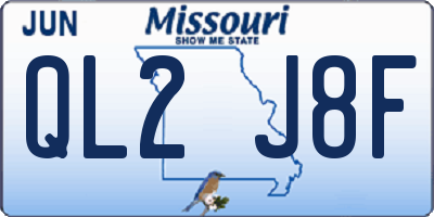 MO license plate QL2J8F