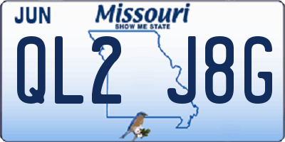 MO license plate QL2J8G