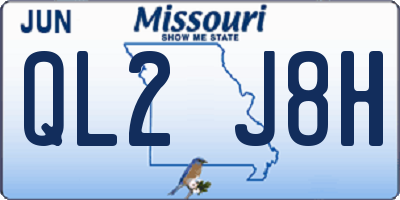 MO license plate QL2J8H
