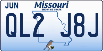 MO license plate QL2J8J