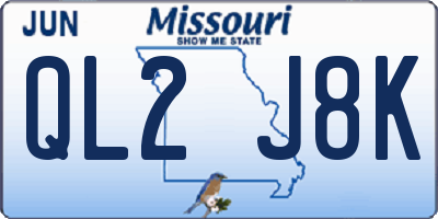 MO license plate QL2J8K