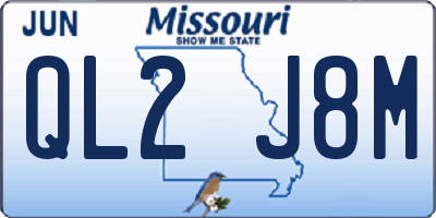 MO license plate QL2J8M