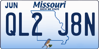 MO license plate QL2J8N