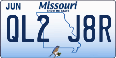 MO license plate QL2J8R