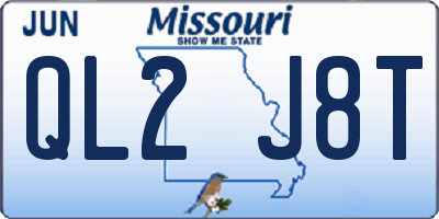 MO license plate QL2J8T