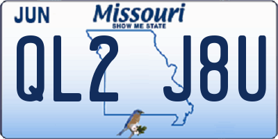 MO license plate QL2J8U