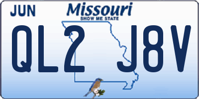 MO license plate QL2J8V