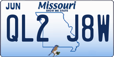 MO license plate QL2J8W