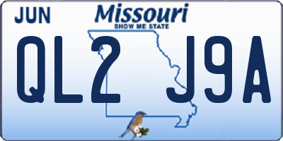 MO license plate QL2J9A