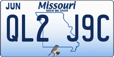 MO license plate QL2J9C