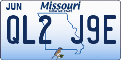 MO license plate QL2J9E